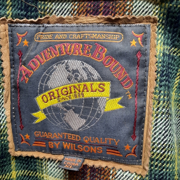 Wilsons Adventure Bound Leather Button Up Jacket 1986 Men's XL Brown 80s Suede - Picture 3 of 12
